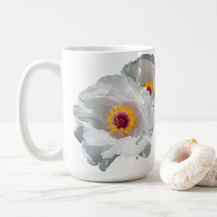 Bright White Peony Mug