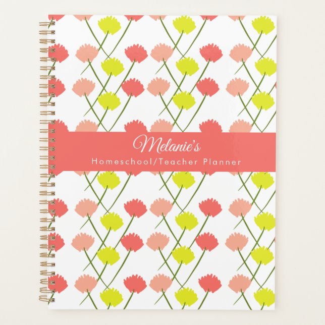 Bright Wildflower Teacher School Homeschool Planner (Front)