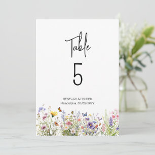 Bright Wildflowers Table Numbers
