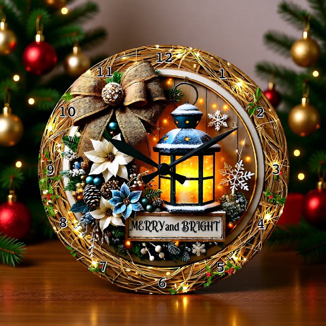 Bright Winter Lantern Large Clock (Creator Uploaded)