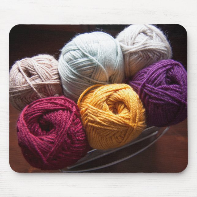 Bright Yarn Wool Knitting Crochet Maker Mousepad (Front)