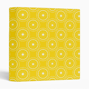 Bright yellow abstract pattern lemon retro Binder