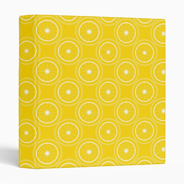  Bright yellow abstract pattern lemon retro Binder (Front/Spine)