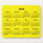 Bright Yellow and Black 2026 Calendar Mouse Pad<br><div class="desc">Looking for a sleek and stylish way to keep track of your days? Check out this bright yellow and black 2026 calendar mousepad! It makes a great gift for anyone who loves to stay organized. Plus, it's a great way to show off your personality and make your desk look unique...</div>