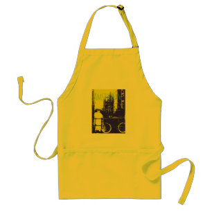 Bright Yellow and Blue Bridge and Bike Amsterdam Standard Apron