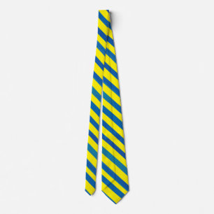 Bright yellow and blue stripe pattern tie