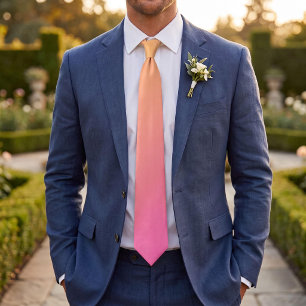 Bright Yellow and Pink Gradient Ombre Tie