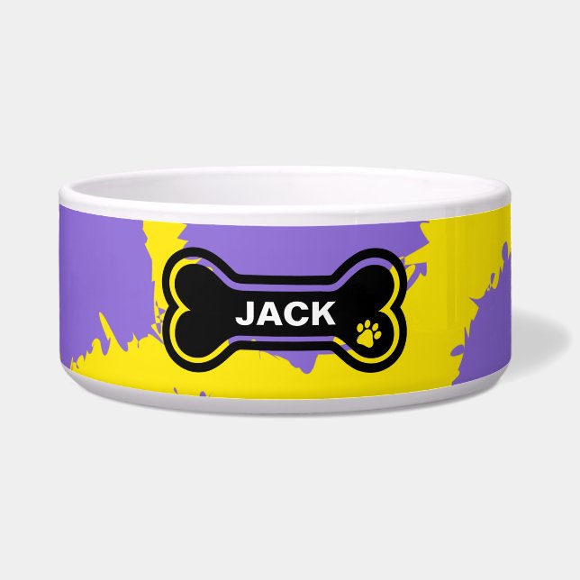 Bright Yellow and Purple Personalized Dog (Front)