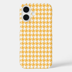 Bright Yellow and White Classic Houndstooth Check iPhone 16 Case