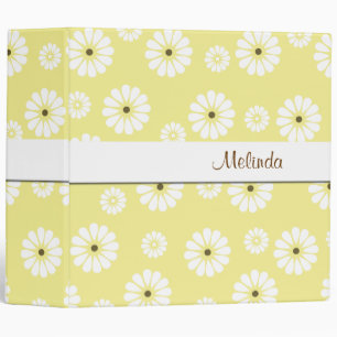 Bright Yellow and White Daisy Binder