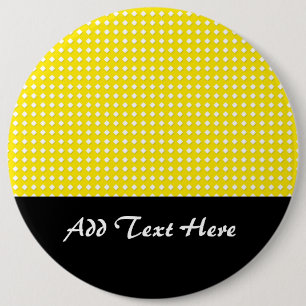 Bright Yellow and White Little Diamonds Pattern 6 Inch Round Button