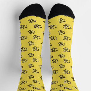 Bright Yellow Bees Pattern Socks