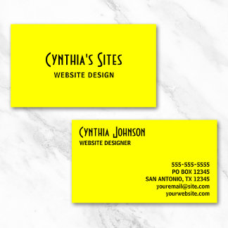 Bright Yellow Business Card