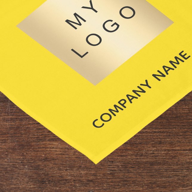 Bright yellow business logo short table runner (Creator Uploaded)