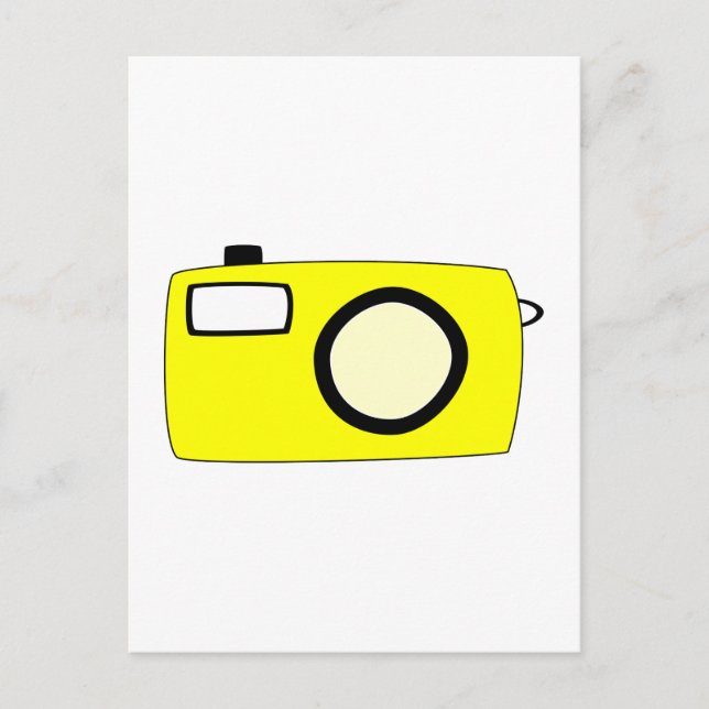Bright Yellow Camera. On White. Postcard (Front)