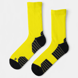 bright yellow crew socks with contrasting black 