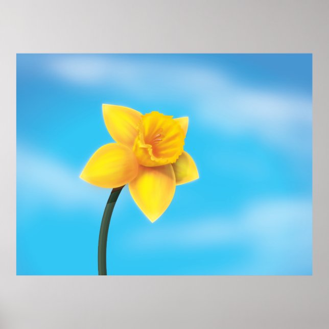 Bright Yellow Daffodil Poster (Front)