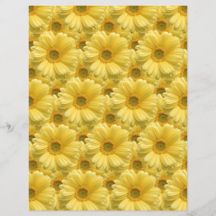 Bright Yellow Daisies Sunny Floral Art Craft Paper