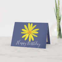 Bright Yellow Daisy Botanical Modern Chic Birthday