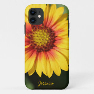 Bright yellow daisy, personalized iPhone Case