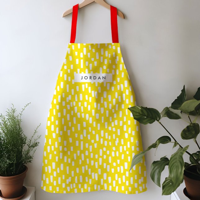 Bright Yellow Dashing Apron (Bright yellow dashing apron)