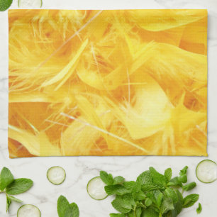 Bright Yellow Feathers Kitchen Towel