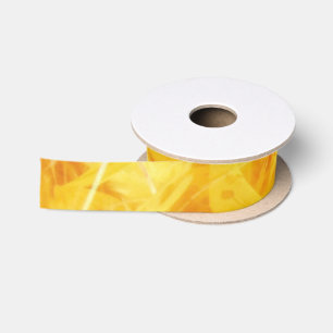 Bright Yellow Feathers Satin Ribbon