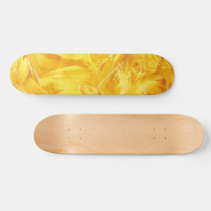 Bright Yellow Feathers Skateboard
