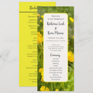 Bright Yellow Floral Wedding Flat Program