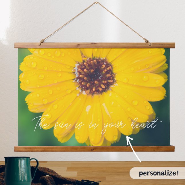 Bright yellow flower after rain hanging tapestry (Creator Uploaded)