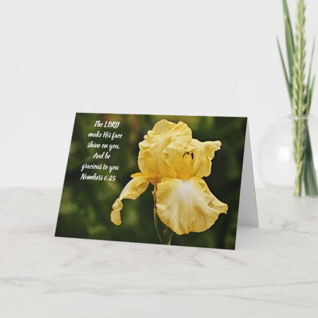 Bright Yellow Flower Scripture Card Numbers 6:25 (Front)
