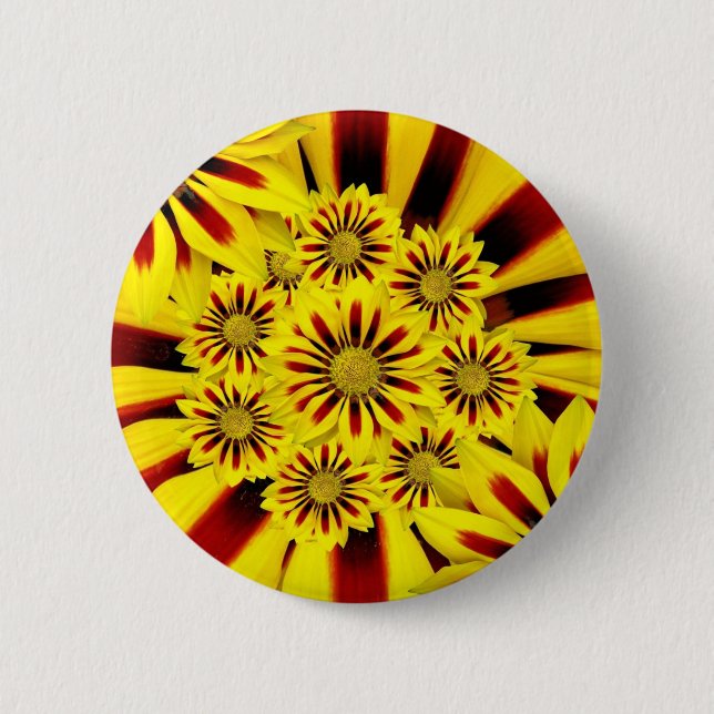 Bright Yellow Flowers 2 Inch Round Button (Front)