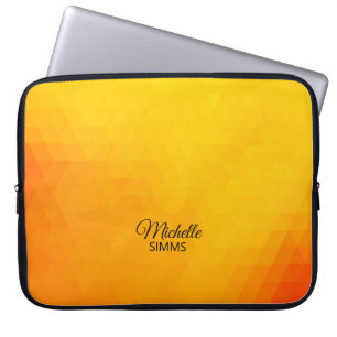 Bright Yellow Geometric Pattern and Customization Laptop Sleeve