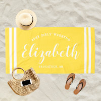 Bright Yellow Girls Weekend Personalized Name