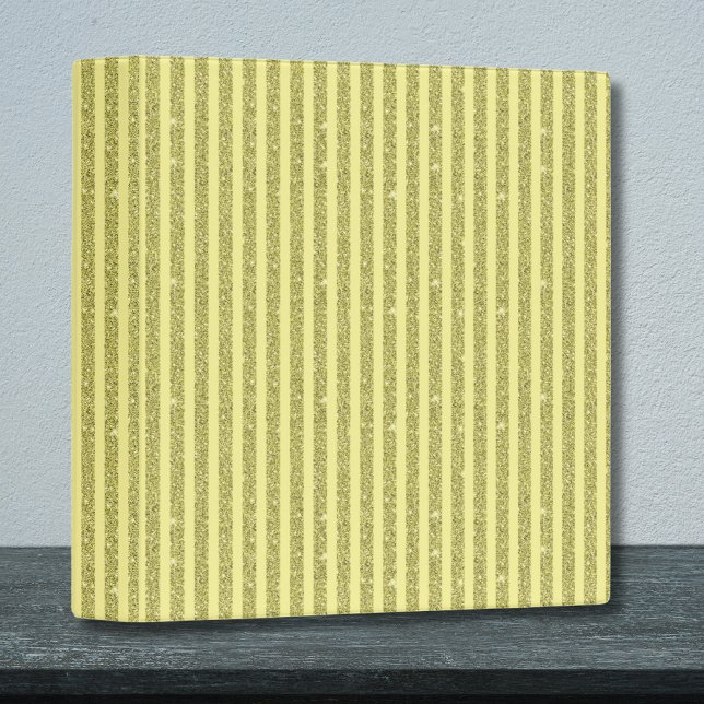 Bright Yellow Glitter Style Vertical Stripes Binder (Creator Uploaded)