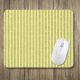 Bright Yellow Glitter Style Vertical Stripes Mouse Pad