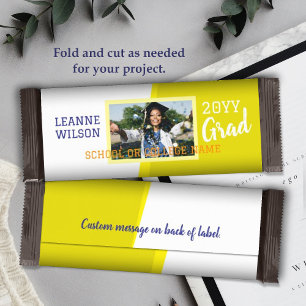 Bright Yellow Graduation Custom Candy Bar Wrapper