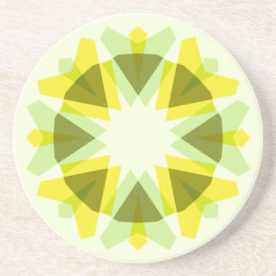 Bright Yellow Green Star Dopamine Decor Kitsch Art Coaster