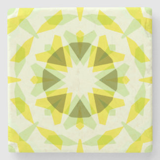 Bright Yellow Green Star Dopamine Decor Kitsch Art Stone Coaster