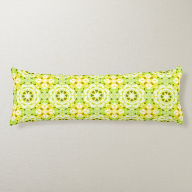 Bright Yellow Green Summer Star Dopamine Decor Art Body Pillow (Front)