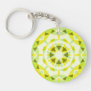 Bright Yellow Green Summer Star Dopamine Decor Art Keychain