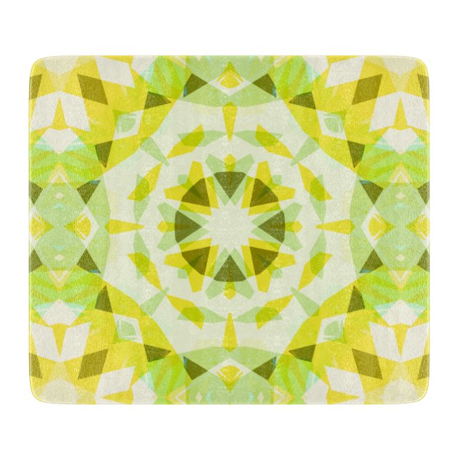 Bright Yellow Green Summer Star Dopamine Decor Cutting Board (Front)
