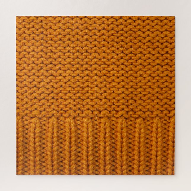 Bright yellow: handmade knitted texture. jigsaw puzzle (Vertical)