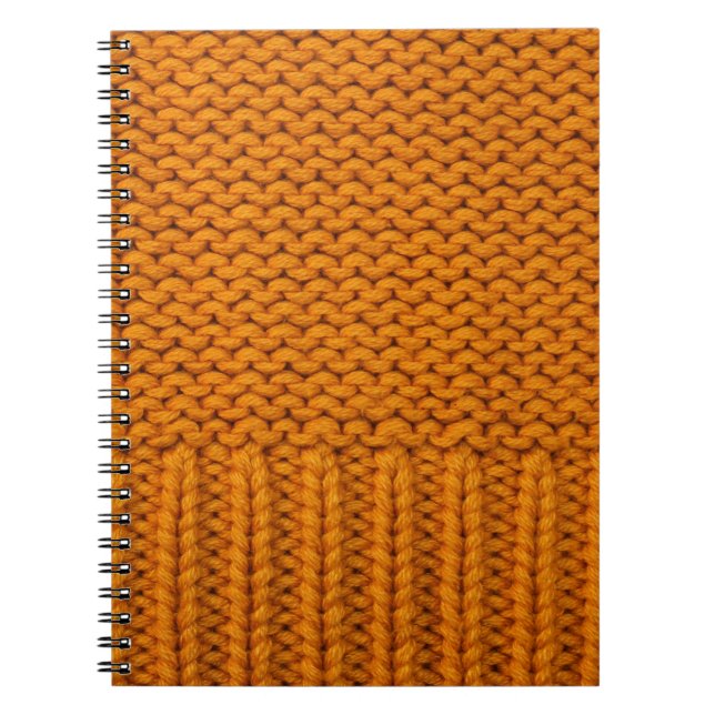 Bright yellow: handmade knitted texture. notebook (Front)