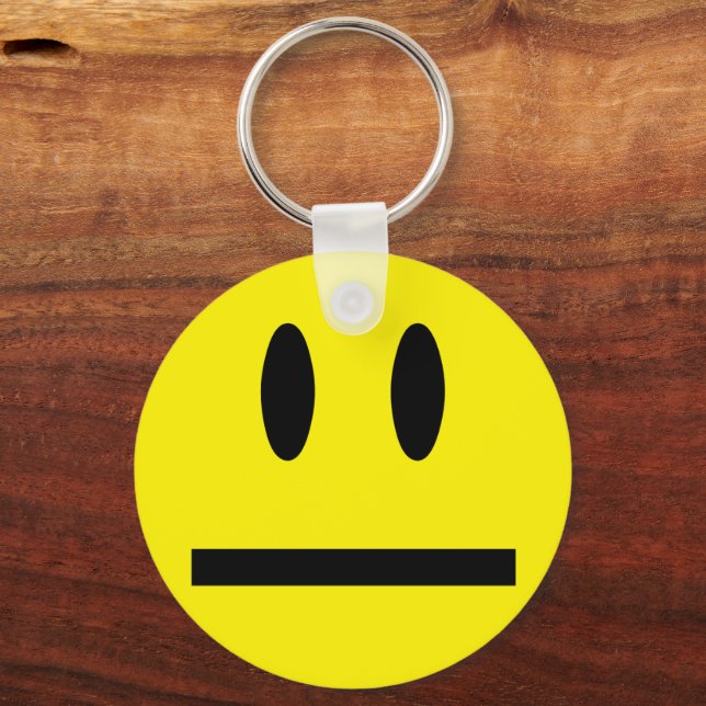 Bright Yellow Happy Smiling Face  Keychain (Front)