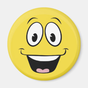 Bright Yellow Happy Smiling Face  Magnet