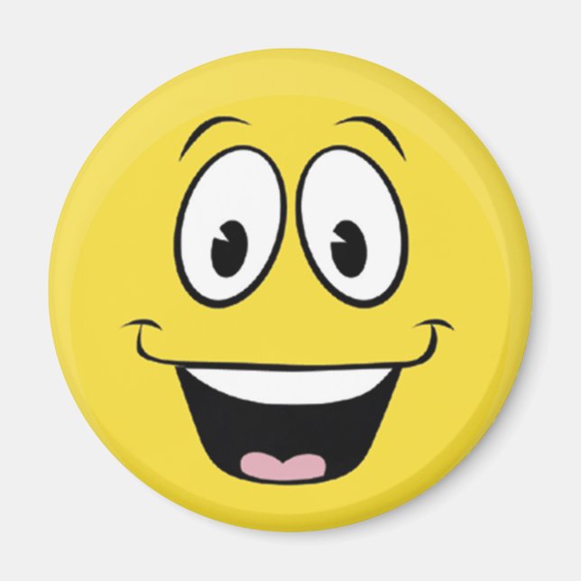 Bright Yellow Happy Smiling Face  Magnet (Front)