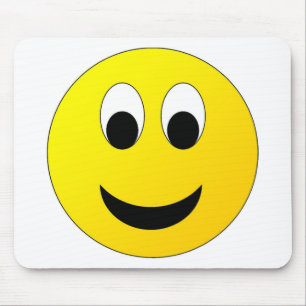 Bright Yellow Happy Smiling Face Mouse Pad