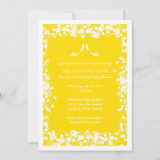 Bright Yellow Heels Bridal Shower Invitation