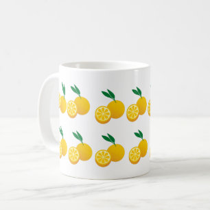 Bright Yellow Lemon Citrus Art Coffee Mug